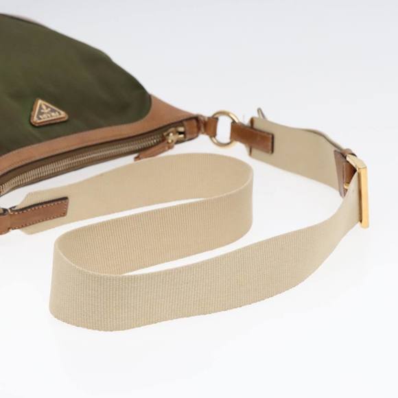 PRADA Shoulder Bag Nylon Green Gold Auth 90748 - Picture 7 of 16
